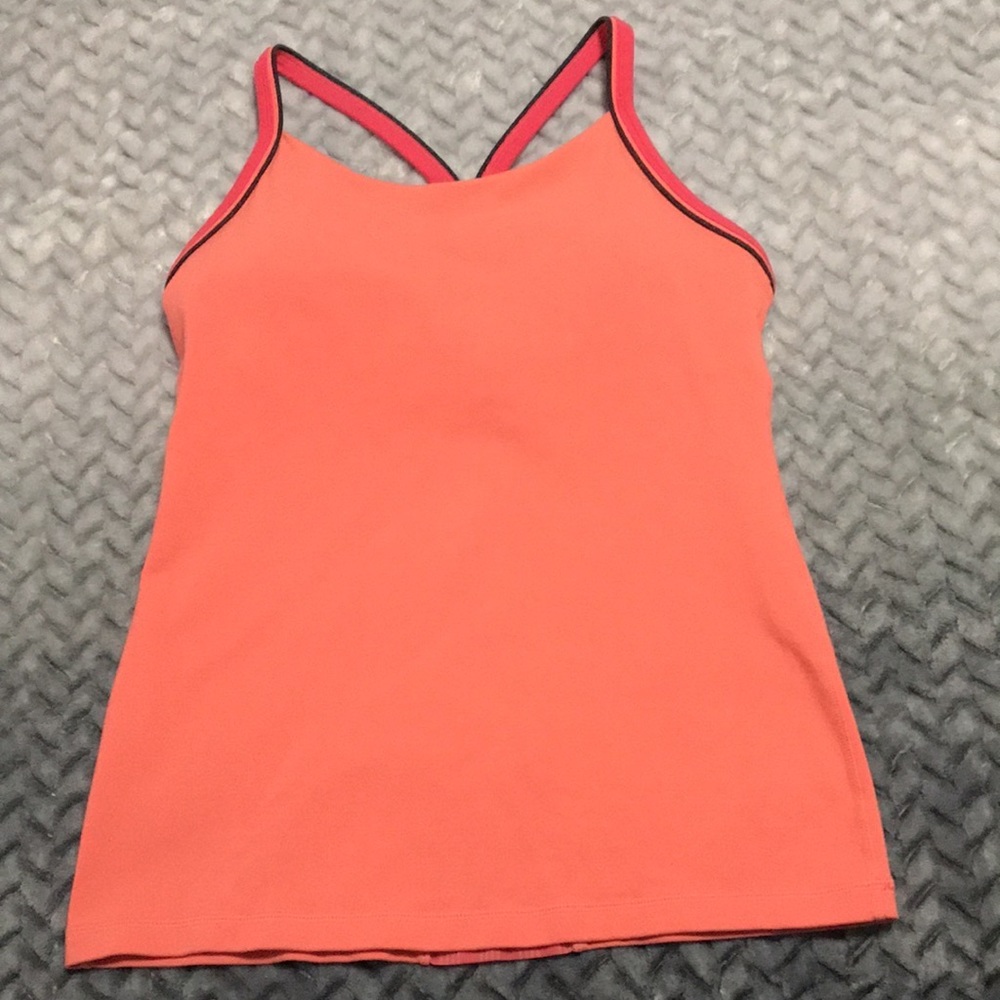 Lululemon Tri Y Tank, Size 8, Colour is Orange.